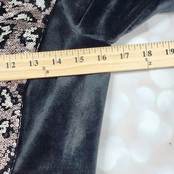 Sophie Marand Black Maxi Dress with Leopard Sequins, Women's 34 - Picture 8 of 9